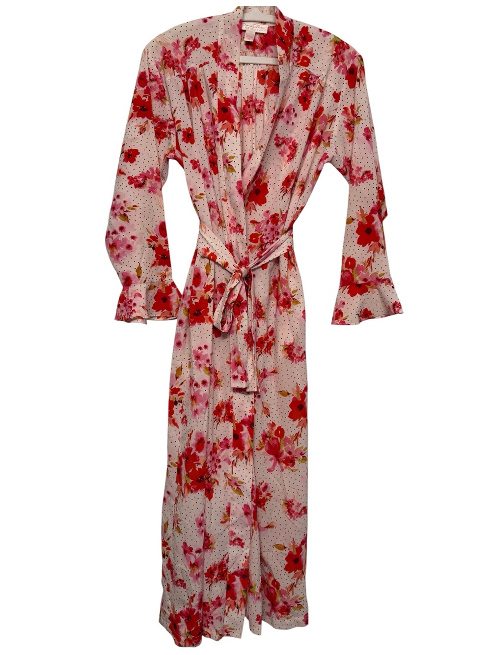 Oscar De La Renta Pink Label Floral Wrap Robe XS Cottagecore Pristine - Picture 2 of 15